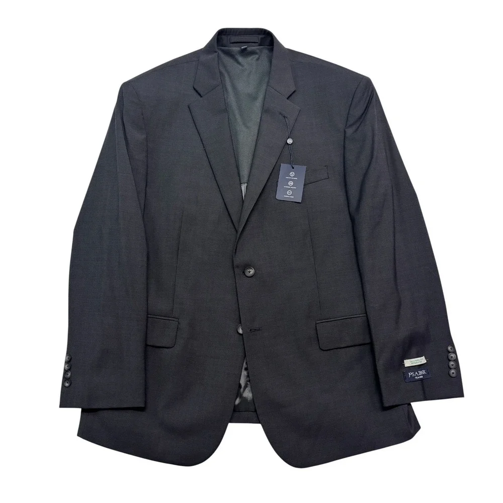 NEW $299 Jos A Bank Traveler 44R Charcoal Blazer Jacket Sport Coat Stretch Wool
